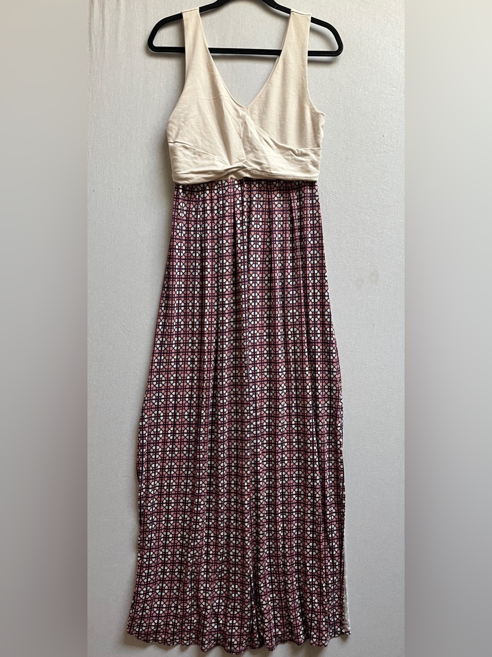 Maeve Anthropologie Geometric Faux Wrap Bodice Maxi Dress Sz S - Picture 2 of 9